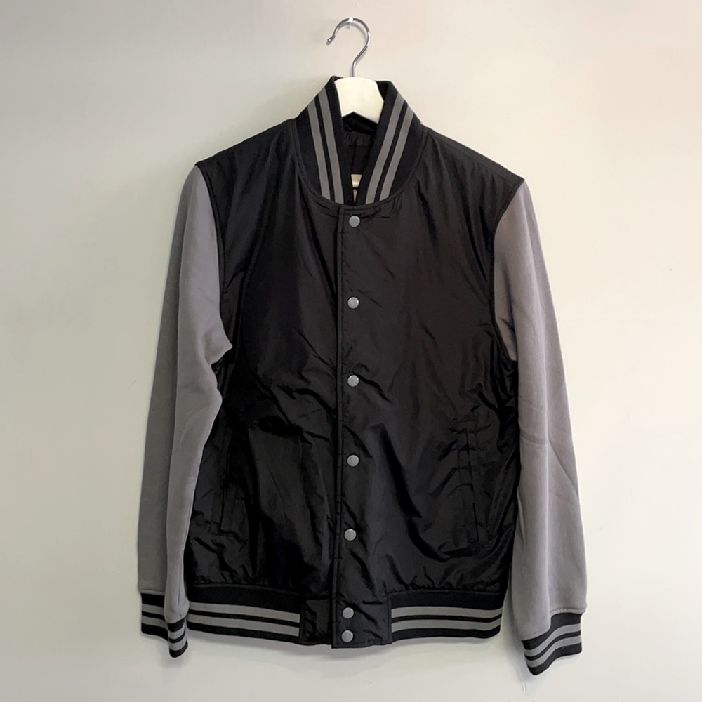Mossimo Black and Grey Bomber Jacket